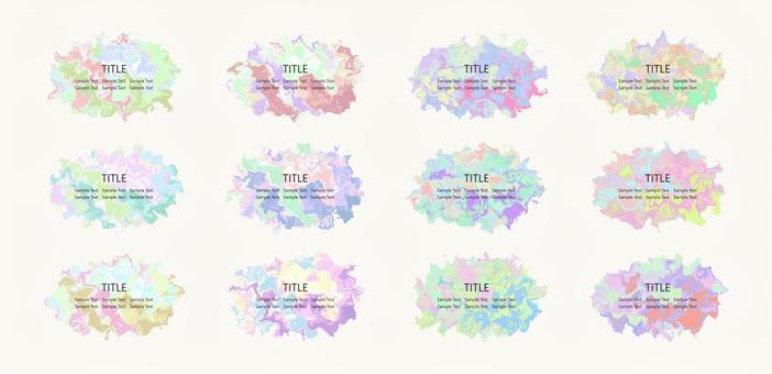 パステルなマーブルフレームセット フレーム,枠,セット,抽象,アブストラクト,マーブル,模様,ぼかし,滲み,おしゃれのイラスト素材