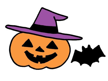 10月のカレンダー挿絵（月なし） 10月,ハロウィン,かぼちゃ,コウモリ,秋,カレンダー,暦,月,年間,スケジュールのイラスト素材