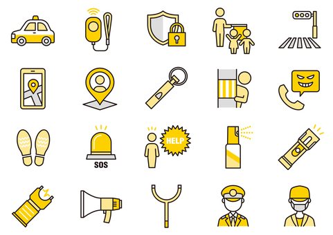 防犯アイコン08 アイコン,防犯,セキュリティ,守る,ホームセキュリティ,防犯対策,防犯設備,犯罪,パトロール,防犯ブザーのイラスト素材