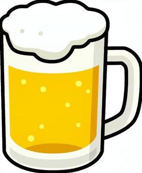 黄金色の生ビールジョッキです。 ビール,ジョッキ,シンプル,居酒屋,メニュー,飲み物,アルコール,ドリンク,乾杯,ビアガーデンのイラスト素材