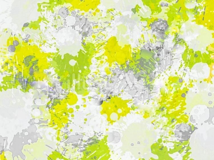 グレーと緑と黄色の水彩画の背景壁紙素材 水彩画,背景,テクスチャのイラスト素材