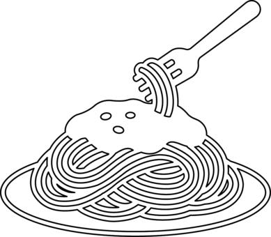 ピクトグラムの白のミートソースパスタです ピクトグラム,ミートソース,パスタ,シンプル,フォーク,スパゲッティ,料理,イタリアン,トマトソース,麺のイラスト素材