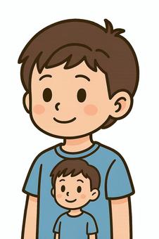 Tシャツに男の子のイラスト