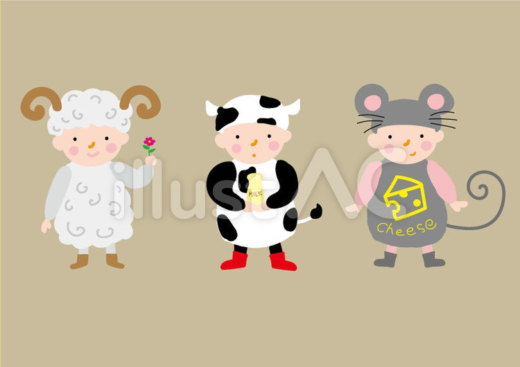 着ぐるみ三人衆 キャラクター,動物,羊のイラスト素材