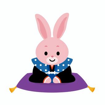 新年あいさつ干支　卯 卯,卯年,うさぎ,干支,動物,かわいい,年賀状,年賀状素材,新年,和風のイラスト素材
