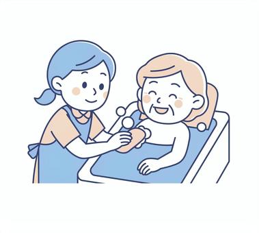お風呂 お風呂 介護,入浴,入浴介助のイラスト素材