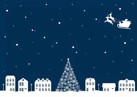 おしゃれな夜のクリスマスの街並み