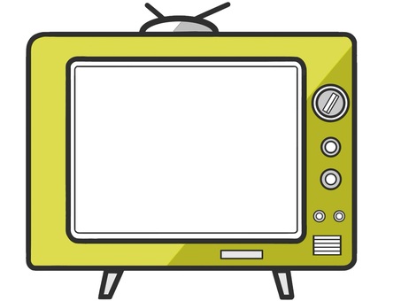 レトロなイメージのテレビのフレーム テレビ,アンテナ,昭和,レトロ,古めかしい,フレーム,枠,長方形,囲む,おしゃれのイラスト素材