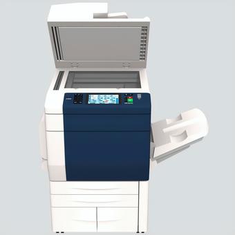 コピー機（オープン・正面） コピー機,複合機,プリンター,スキャナー,ファクス,adf,排出トレイ,手差しトレイ,給紙カートリッジ,3dcgのイラスト素材