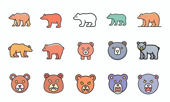 熊のアイコンまとめ 熊,怖い,野生動物,アイコン,茶色のイラスト素材