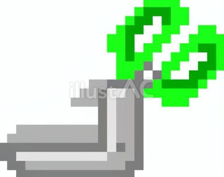 ドット絵の緑の分別ばさみです。 ドット絵,はさみ,シンプルのイラスト素材