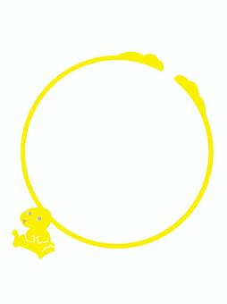 うさぎの耳のまる うさぎ,まる,あしらい,飾り,見出し,耳,動物,面白い,かわいい,黄色のイラスト素材