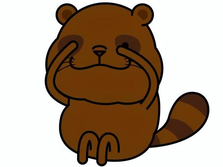 タヌキさん チラミ チラ見,覗き見,狸,恐る恐る,キャラクター,動物,哺乳類,ベクター,イラストのイラスト素材