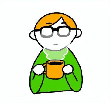 湯気 メガネ,湯気,曇る,人,人物,コーヒー,まったり,困る,ポップ,カラーのイラスト素材