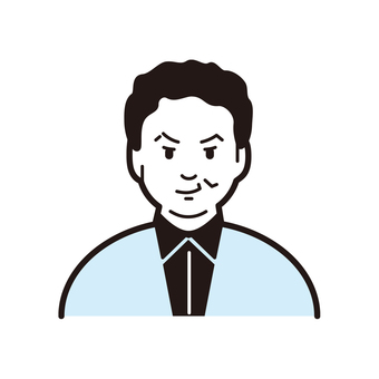 男 男,怖そう,黒シャツ,パーマ,ワルのイラスト素材