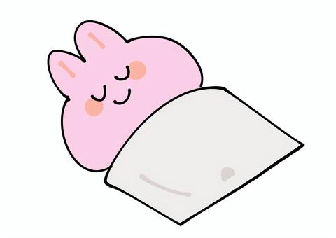 Illustration, rabbit, futon, nap, 