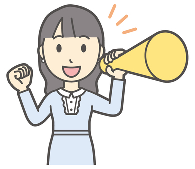 メガホンで応援している上品な女の子 応援,女性,女の子,オシャレ,人,上品,お嬢様,女,若い,メガホンのイラスト素材