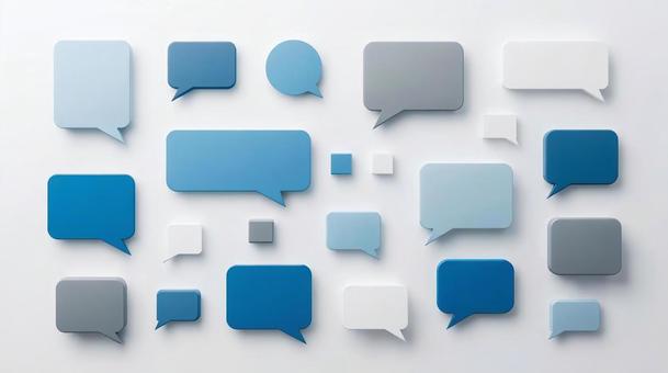 白背景にコメントや会話のイメージ