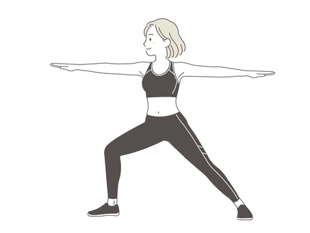 ヨガをする女性3 ストレッチ,女性,ヨガ,ホームヨガ,エクササイズ,ポーズ,ダイエット,フィットネス,トレーニング,美容のイラスト素材