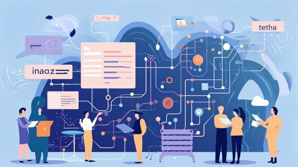 Large-scale language model AI concept illustration, Large-scale language model AI concept illustration, brain, kawicaksanan, teknologi,