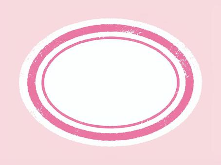 版画風横長二重丸のフレーム02 フレーム,囲み,枠,囲み枠,背景枠,版画風,手書き,見出し,楕円形のイラスト素材