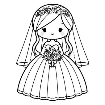 Illustration, wedding, bride, female, 