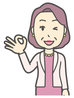  お金持ちマダム-017-バスト おばさん,ok,中年,女性,富裕層,マダム,裕福,お金持ち,ミセス,おばちゃんのイラスト素材
