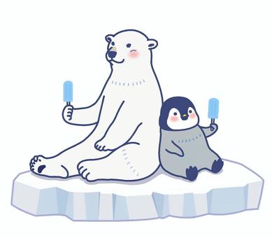 Polar bear, penguin and popsicle, JPG and PNG Polar bear, penguin and popsicle, polar bear, penguin, ice candy, JPG and PNG