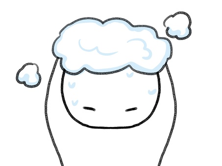 頭を洗う棒人間 棒人間,人物,洗髪,入浴,清潔,手描き,落書き,表情,黒,シンプルのイラスト素材