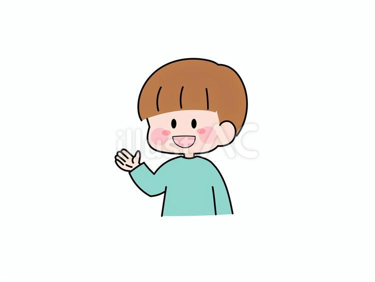男の子 キッズ 挨拶 笑顔イラスト - No: 26414509｜無料イラスト・フリー素材なら「イラストAC」