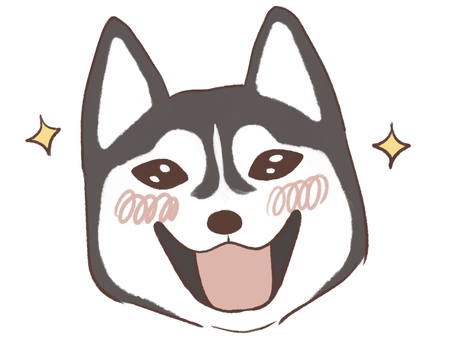 笑顔のハスキー 笑顔,喜び,ハスキー,動物,表情,犬,ペットのイラスト素材
