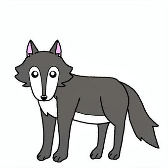 狼 狼,生き物,動物,野生動物,シンプル,かわいいのイラスト素材