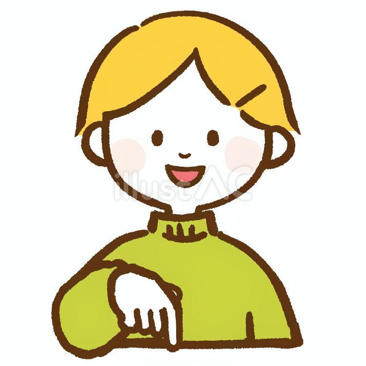 下を案内する女の子 指,人物,女の子のイラスト素材