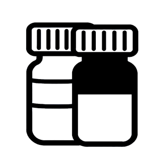 薬瓶や医薬品のイメージのアイコン素材 アイコン,薬,瓶,医薬品,イメージ,抽象的,モチーフ,イラスト,挿し絵,治療薬のイラスト素材