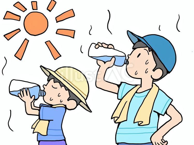 熱中症対策のイラスト 熱中症,対策,男性のイラスト素材