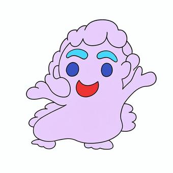 泡　ママ　パパ　顔つき　カラフル　紫 かわいい,ゆるい,萌え,ファンシー,コミカル,カラフル,オリジナルキャラ,ゆるキャラ,ぶくぶく,体つきのイラスト素材