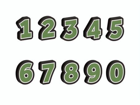 数字（黒縁）02-02 数字,ナンバー,番号,緑,縁,セット,アイコンのイラスト素材