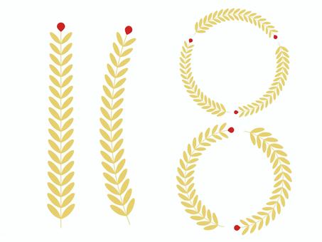 ボタニカルフレーム/金 ボタニカル,植物,フレーム,ベクター,クリスマス,xmas,christmas,クリスマス素材,クリスマス背景,パーツのイラスト素材