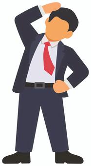 ストレッチをする会社員 ストレッチ,ビジネスマン,サラリーマン,会社員,男性,人物,体操,運動,リフレッシュ,休憩のイラスト素材