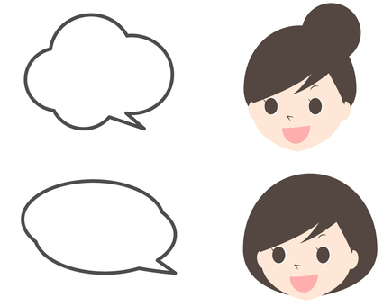 Illustration, female, girl, conversation, JPG and PNG