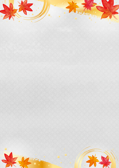 背景907 背景,秋,紅葉,和風,グレー,和柄,七宝柄,きれい,水彩,華やかのイラスト素材