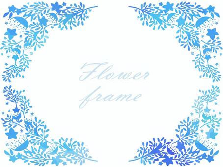 Beautiful plant frame, frame, blue, plant, JPG, PNG and AI