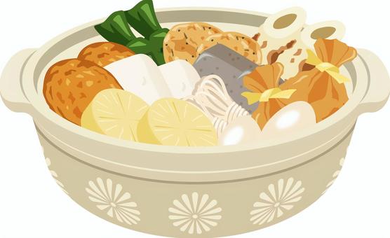 おでん(鍋) おでん(鍋) おでん,鍋,冬,食べ物,玉子,具,鍋料理,和食,大根,はんぺんのイラスト素材
