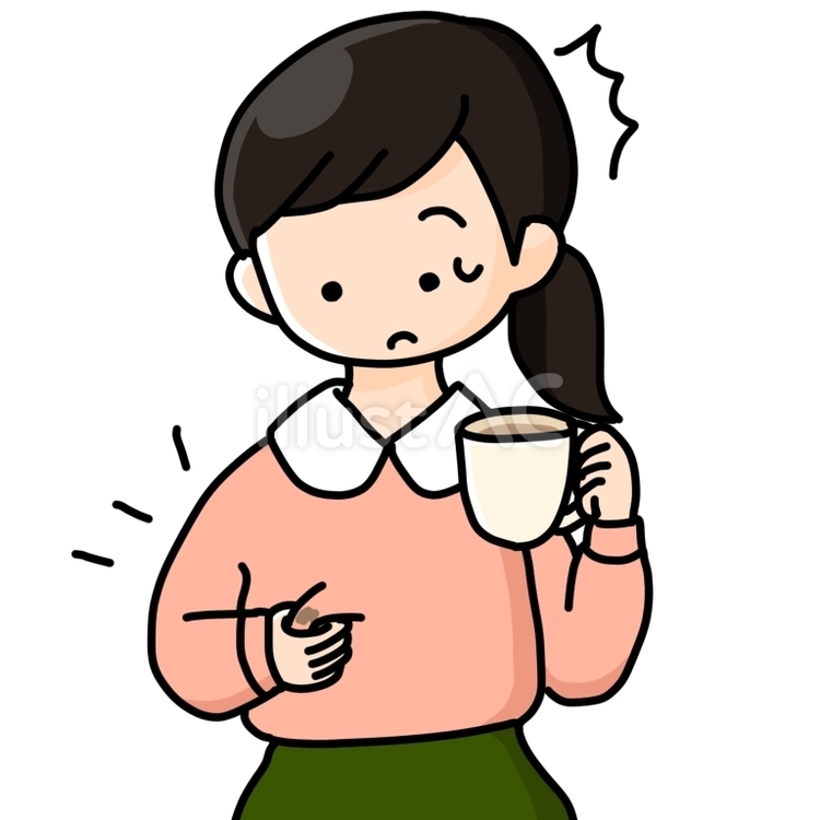 こぼして服を汚してしまった女性 こぼす,汚れ,服のイラスト素材