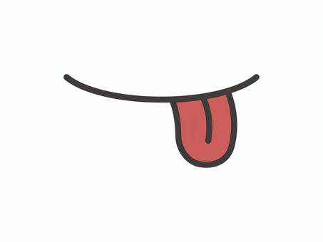 シンプルな舌(ペロリ下)02 シンプルな舌(ペロリ下)02 舌,ペロリ,舌を出す,舐める,アイコン,マーク,シンプルのイラスト素材