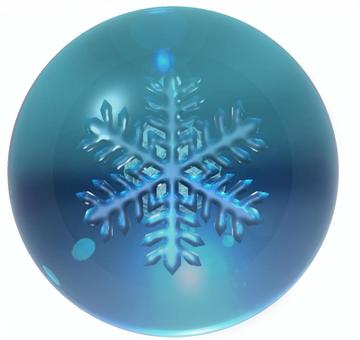 snow crystal ball, crystal of snow, pill, blue color, JPG and PNG