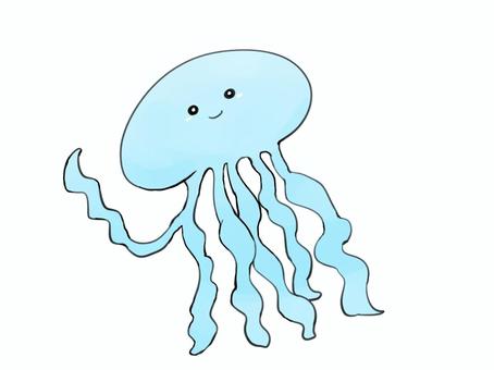 Yuru-chara jellyfish illustration 2, jellyfish, yuru character, deformed, JPG and PNG