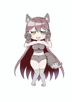 ハロウィン衣装　2 ハロウィン,お姉さん,狼,女性,ロングヘアー,仮装,コスプレ,イベント,尻尾,耳のイラスト素材