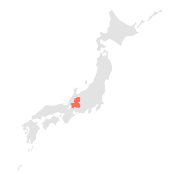 岐阜県を塗った日本地図 日本,地図,岐阜県,ビジネス,学校のイラスト素材