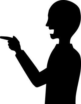 責める怒鳴る 責める怒鳴る 責める,怒鳴る,意見,指さす,仕草,横向き,男性,シルエットのイラスト素材